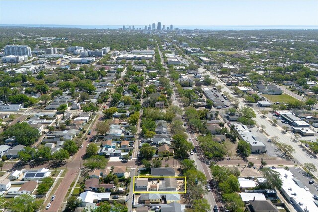 aerial view featuring a view of city