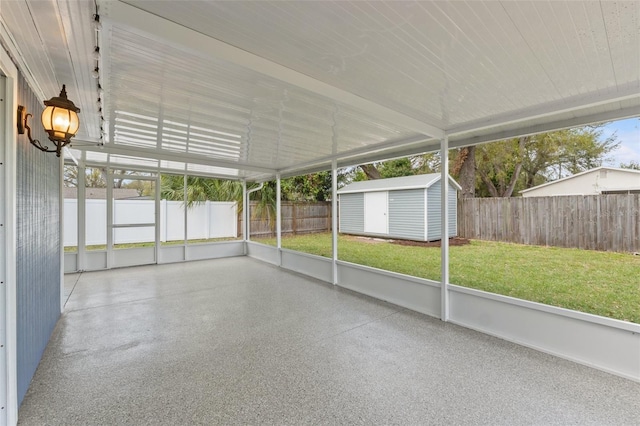 unfurnished sunroom featuring a healthy amount of sunlight