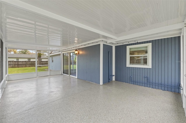 view of unfurnished sunroom