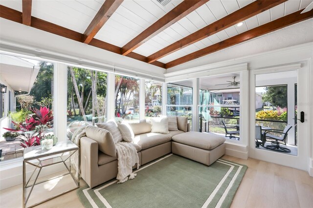 27150 Del Ln, Bonita Springs, FL 34135 - sunroom / solarium with vaulted ceiling with beams and a wealth of natural light