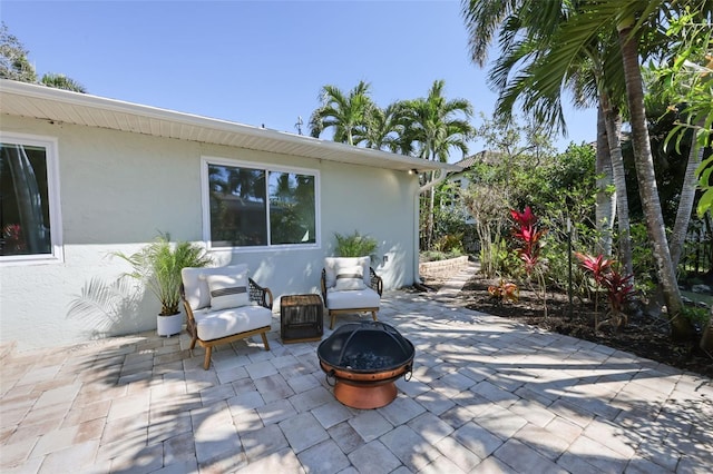 27150 Del Ln, Bonita Springs, FL 34135 - view of patio / terrace featuring an outdoor fire pit