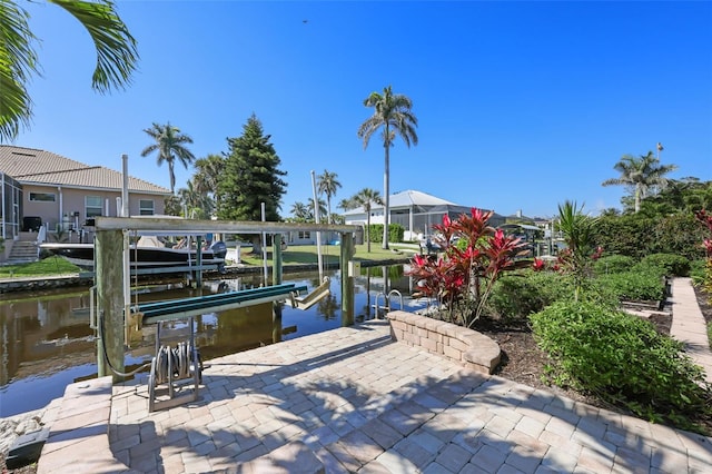 27150 Del Ln, Bonita Springs, FL 34135 - dock area with a water view and boat lift