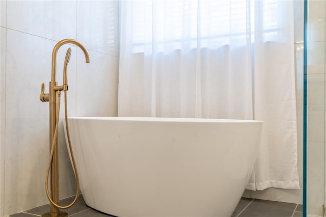 room details featuring a freestanding tub