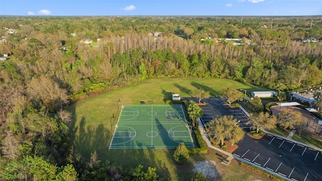 bird's eye view with a forest view