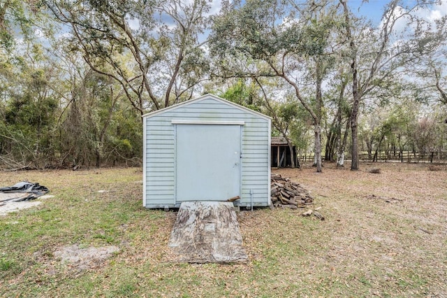 view of shed