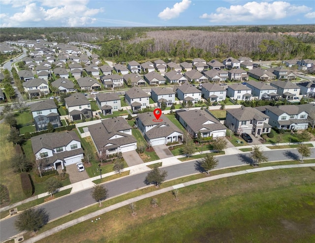 aerial view featuring a residential view