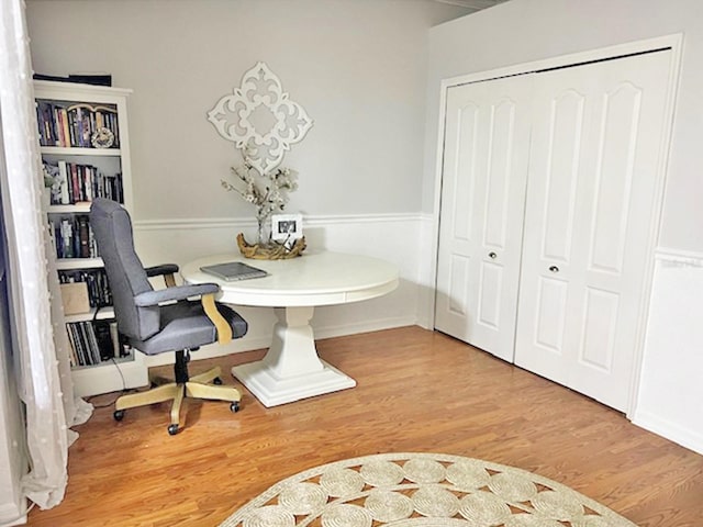 office featuring wood finished floors