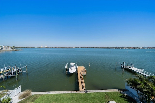 6976 S Shore Dr S, Saint Petersburg, FL 33707 - dock with boat lift and a water view