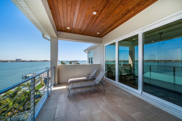 balcony with a water view