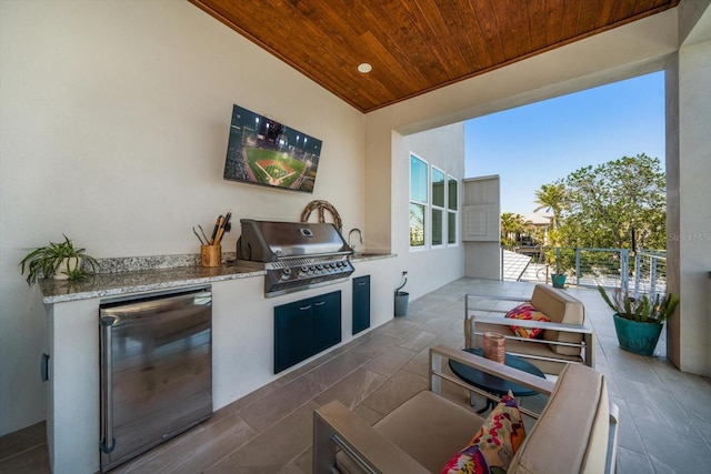 view of patio / terrace with an outdoor kitchen and area for grilling