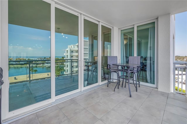 balcony with a water view