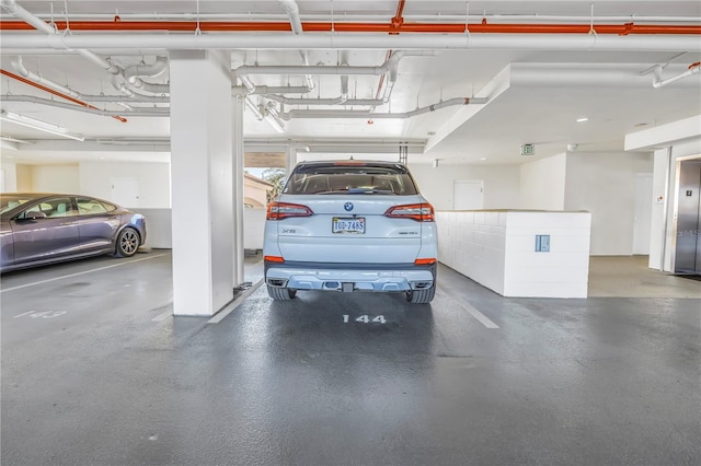 view of parking garage