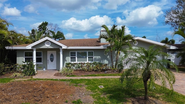 view of front of home with stucco siding