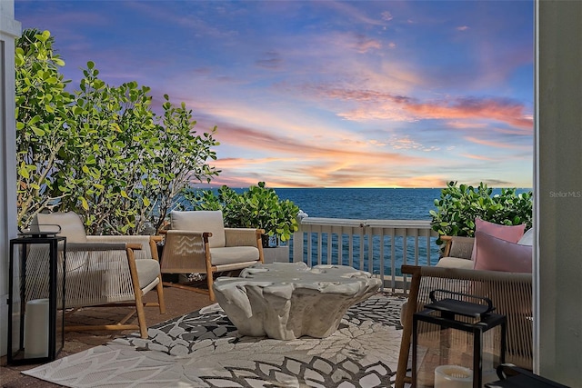 balcony with a water view