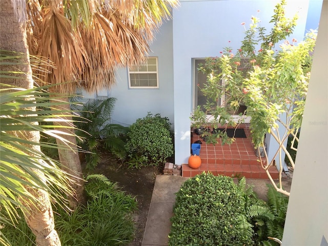 view of property exterior with stucco siding