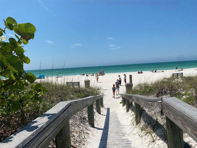 water view featuring a beach view