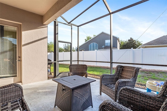 view of sunroom