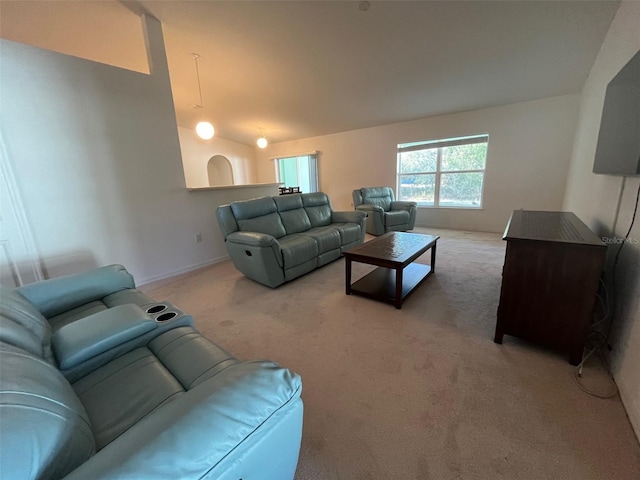 view of carpeted living area