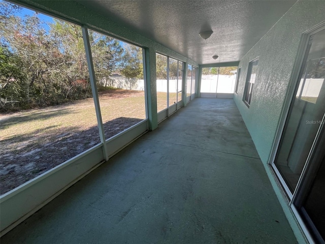 view of unfurnished sunroom