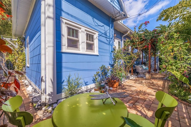 view of home's exterior featuring a patio