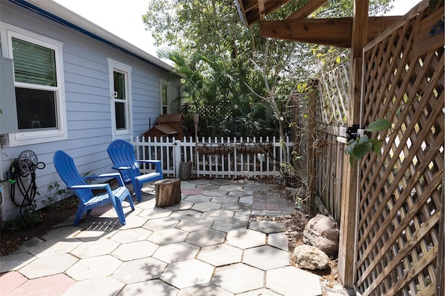 view of patio / terrace with fence