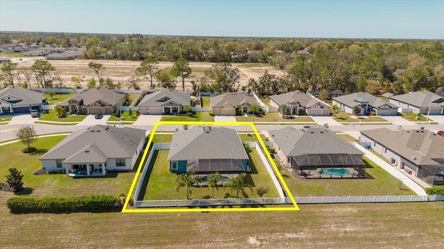 drone / aerial view featuring a residential view