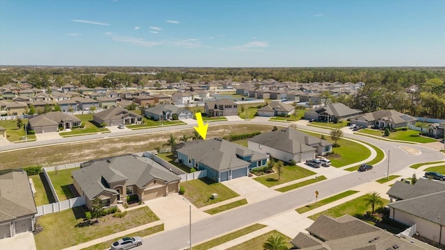 drone / aerial view featuring a residential view