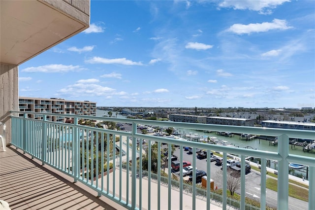 balcony with a water view