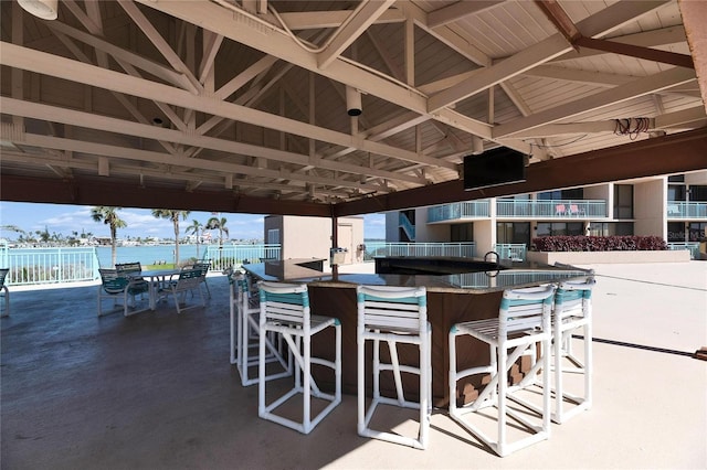 view of patio featuring outdoor dry bar