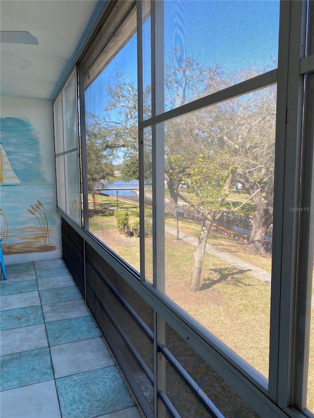 view of unfurnished sunroom