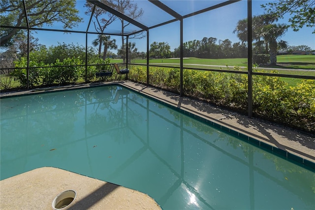 outdoor pool featuring a lanai