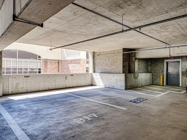 view of parking garage