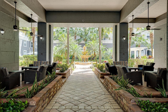 view of patio / terrace with an outdoor living space