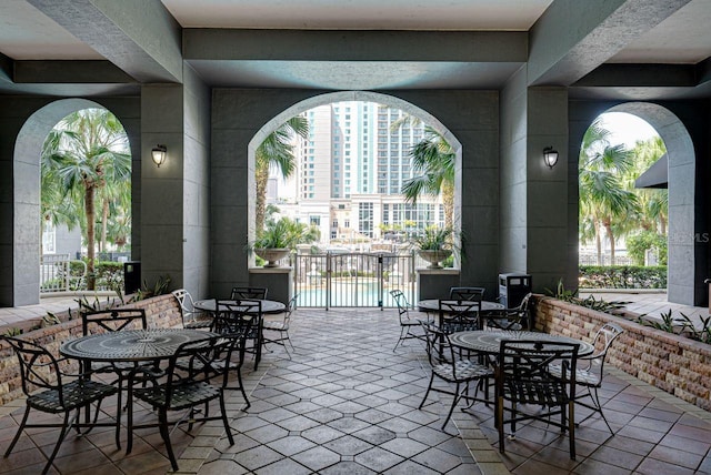 view of patio with outdoor dining space