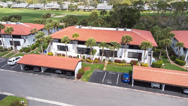 drone / aerial view featuring golf course view