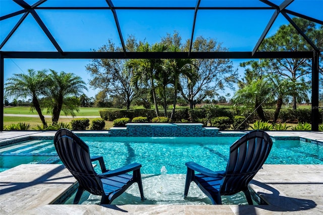 pool featuring a lanai