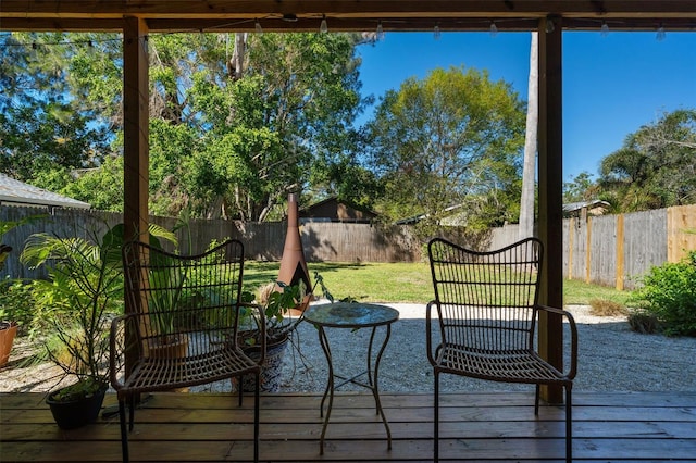 exterior space with a yard and a fenced backyard