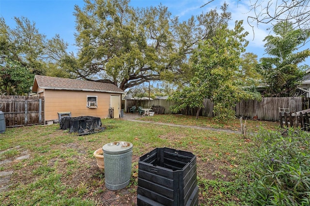 view of yard featuring a fenced backyard