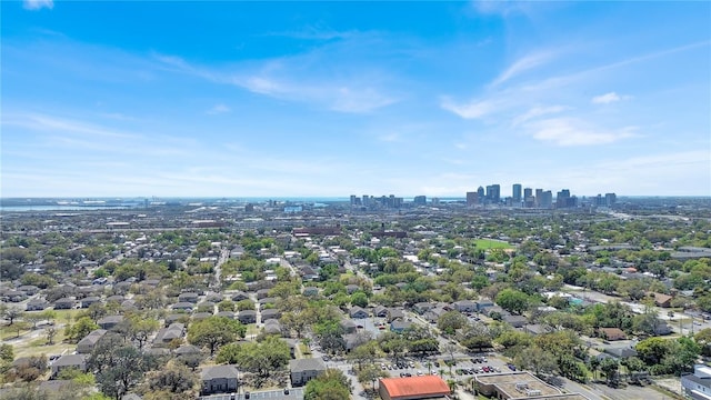 aerial view featuring a city view