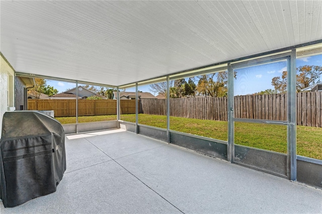 view of unfurnished sunroom