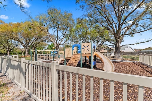 view of playground with fence