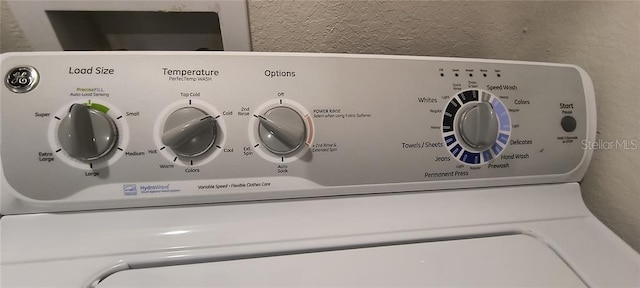 interior details featuring washer / dryer