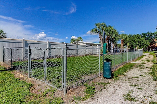 view of yard with a gate and fence