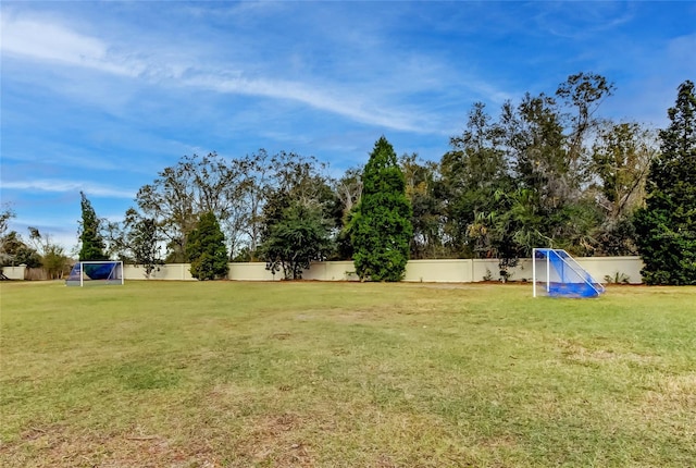 view of yard with fence