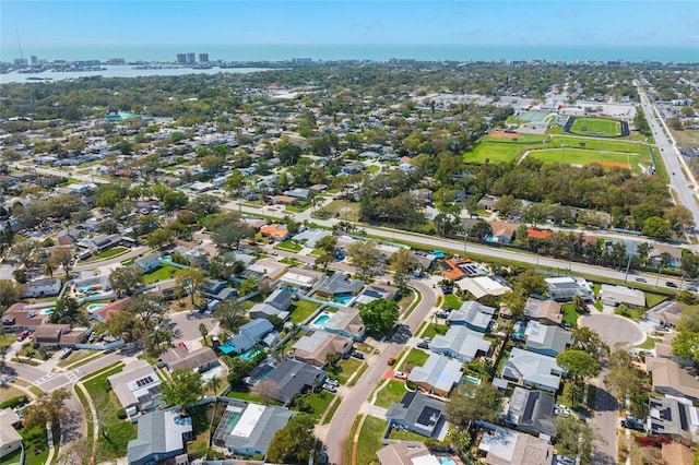 aerial view with a residential view