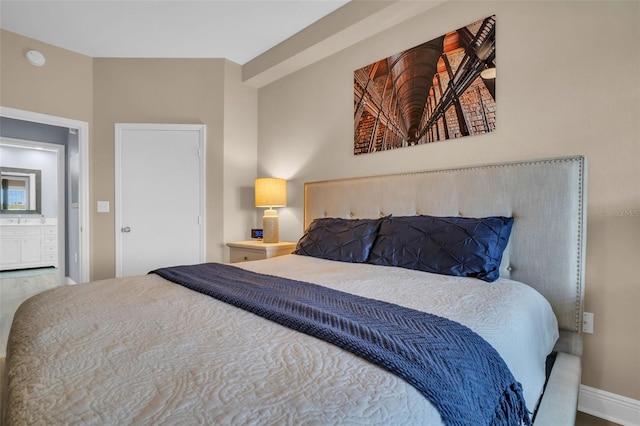 bedroom with baseboards