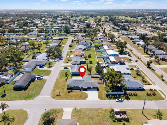 aerial view with a residential view