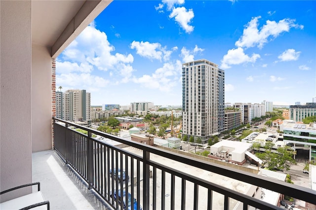 balcony with a view of city