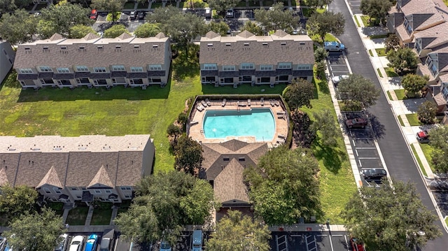 bird's eye view featuring a residential view