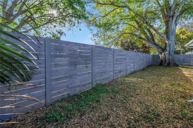 view of yard featuring a fenced backyard